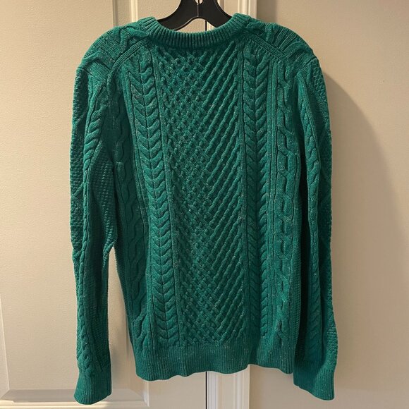 Banana Republic Emerald Green Cable Knit Sweater *excellent quality* NWOT - Picture 2 of 8